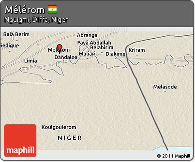 Shaded Relief Panoramic Map of Mélérom