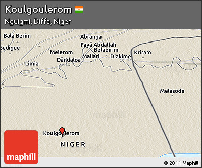 Shaded Relief Panoramic Map of Koulgoulerom