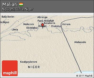 Shaded Relief Panoramic Map of Maliari