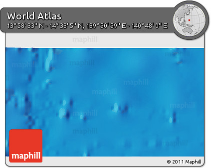 Shaded Relief 3D Map of the Area around 14° 15' 49" N, 140° 19' 29" E