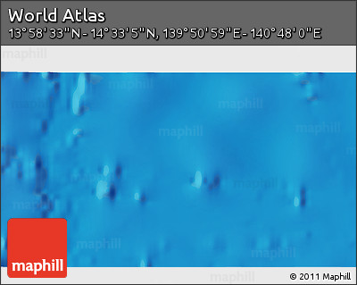 Shaded Relief 3D Map of the Area around 14° 15' 49" N, 140° 19' 29" E