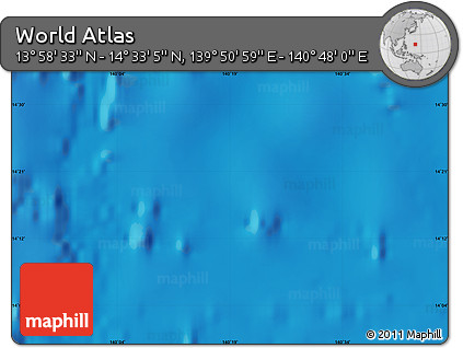 Physical Map of the Area around 14° 15' 49" N, 140° 19' 29" E
