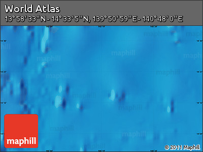 Physical Map of the Area around 14° 15' 49" N, 140° 19' 29" E