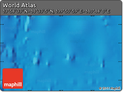 Physical Map of the Area around 14° 15' 49" N, 140° 19' 29" E