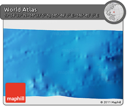 Shaded Relief 3D Map of the Area around 14° 15' 49" N, 146° 16' 30" E