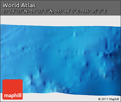 Shaded Relief 3D Map of the Area around 14° 15' 49" N, 146° 16' 30" E