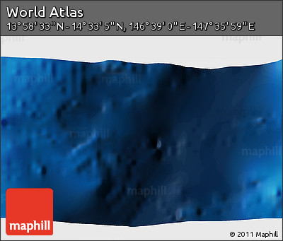 Physical 3D Map of the Area around 14° 15' 49" N, 147° 7' 30" E