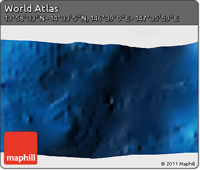 Physical 3D Map of the Area around 14° 15' 49" N, 147° 7' 30" E