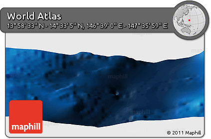 Physical Panoramic Map of the Area around 14° 15' 49" N, 147° 7' 30" E