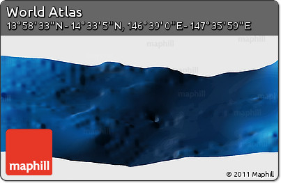 Physical Panoramic Map of the Area around 14° 15' 49" N, 147° 7' 30" E