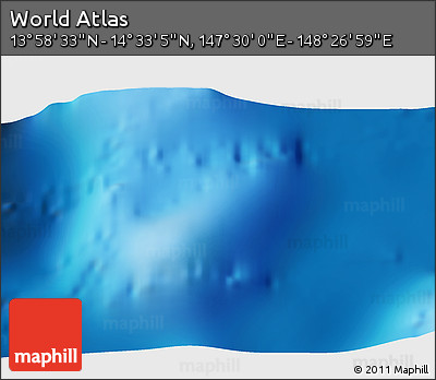 Physical 3D Map of the Area around 14° 15' 49" N, 147° 58' 29" E