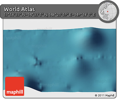 Satellite 3D Map of the Area around 14° 15' 49" N, 148° 49' 29" E