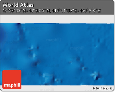 Physical 3D Map of the Area around 14° 15' 49" N, 149° 40' 30" E