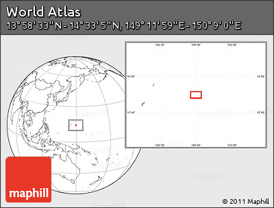 Blank Location Map of the Area around 14° 15' 49" N, 149° 40' 30" E