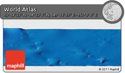 Physical Panoramic Map of the Area around 14° 15' 49" N, 149° 40' 30" E