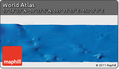Physical Panoramic Map of the Area around 14° 15' 49" N, 149° 40' 30" E