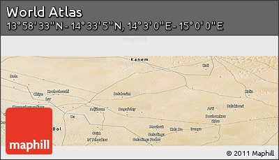 Satellite Panoramic Map of the Area around 14° 15' 49" N, 14° 31' 30" E