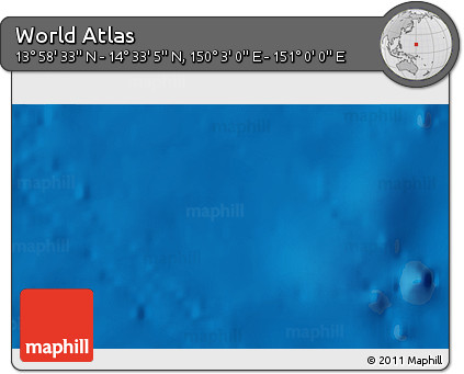 Physical 3D Map of the Area around 14° 15' 49" N, 150° 31' 30" E