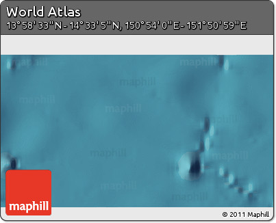 Satellite 3D Map of the Area around 14° 15' 49" N, 151° 22' 30" E