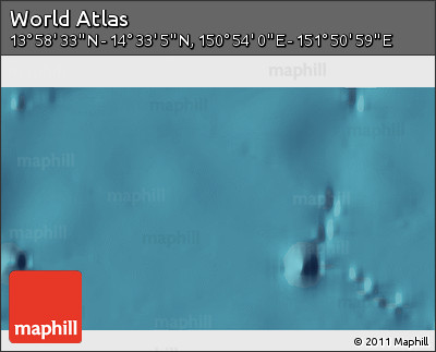 Satellite 3D Map of the Area around 14° 15' 49" N, 151° 22' 30" E