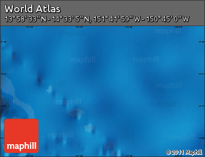 Physical Map of the Area around 14° 15' 49" N, 151° 13' 29" W