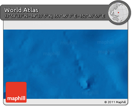 Physical 3D Map of the Area around 14° 15' 49" N, 152° 13' 29" E