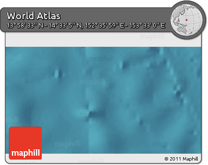 Satellite 3D Map of the Area around 14° 15' 49" N, 153° 4' 29" E