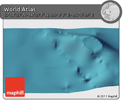 Satellite 3D Map of the Area around 14° 15' 49" N, 155° 37' 30" E