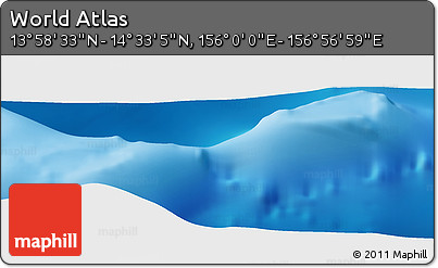 Physical Panoramic Map of the Area around 14° 15' 49" N, 156° 28' 29" E