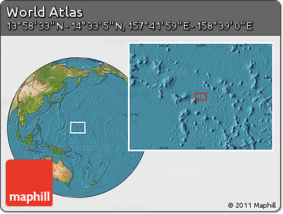 Satellite Location Map of the Area around 14° 15' 49" N, 158° 10' 30" E