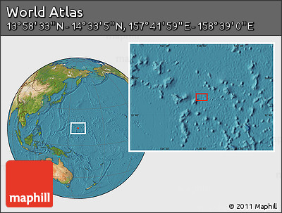 Satellite Location Map of the Area around 14° 15' 49" N, 158° 10' 30" E