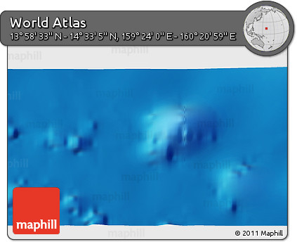 Physical 3D Map of the Area around 14° 15' 49" N, 159° 52' 30" E