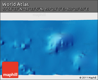 Physical 3D Map of the Area around 14° 15' 49" N, 159° 52' 30" E