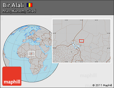 Gray Location Map of Bir Alali
