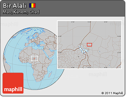 Gray Location Map of Bir Alali