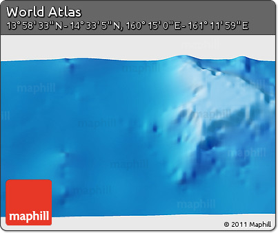 Physical 3D Map of the Area around 14° 15' 49" N, 160° 43' 29" E