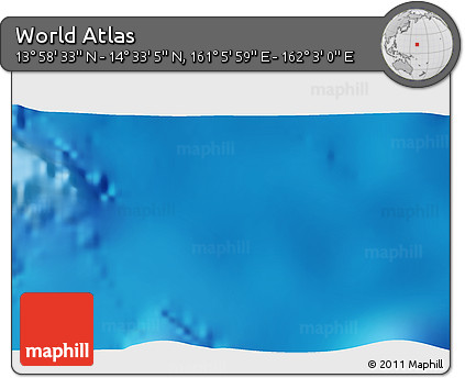 Physical 3D Map of the Area around 14° 15' 49" N, 161° 34' 29" E