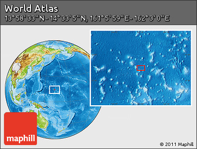Physical Location Map of the Area around 14° 15' 49" N, 161° 34' 29" E