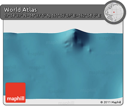 Satellite 3D Map of the Area around 14° 15' 49" N, 162° 25' 30" E