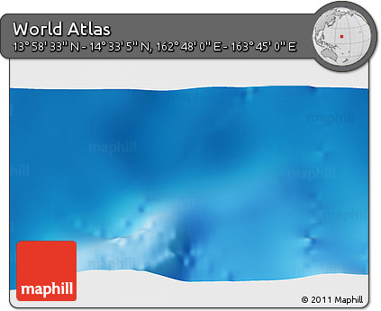 Shaded Relief 3D Map of the Area around 14° 15' 49" N, 163° 16' 30" E