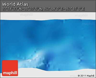 Shaded Relief 3D Map of the Area around 14° 15' 49" N, 163° 16' 30" E