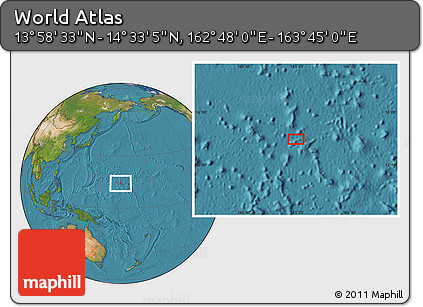Satellite Location Map of the Area around 14° 15' 49" N, 163° 16' 30" E