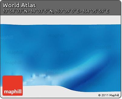 Shaded Relief 3D Map of the Area around 14° 15' 49" N, 164° 7' 30" E