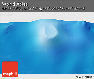Physical 3D Map of the Area around 14° 15' 49" N, 165° 49' 29" E