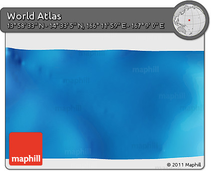 Physical 3D Map of the Area around 14° 15' 49" N, 166° 40' 30" E