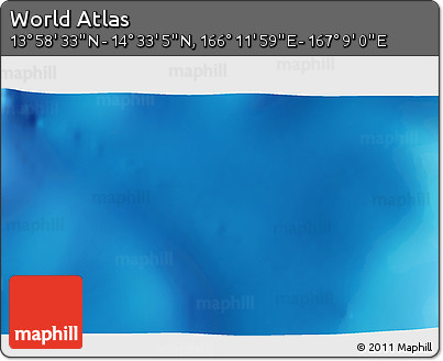 Physical 3D Map of the Area around 14° 15' 49" N, 166° 40' 30" E