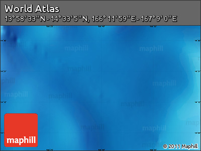 Physical Map of the Area around 14° 15' 49" N, 166° 40' 30" E