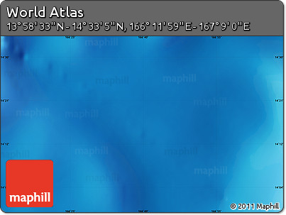Shaded Relief Map of the Area around 14° 15' 49" N, 166° 40' 30" E