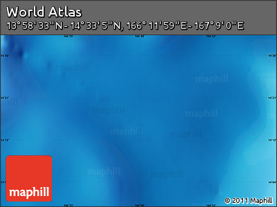Shaded Relief Map of the Area around 14° 15' 49" N, 166° 40' 30" E