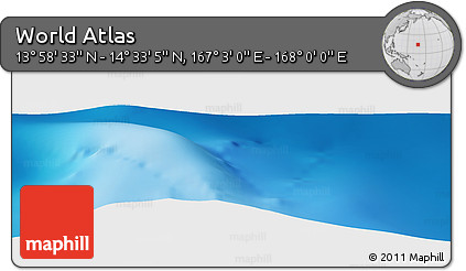 Physical Panoramic Map of the Area around 14° 15' 49" N, 167° 31' 30" E